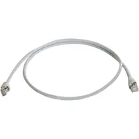 Telegärtner 100008175, RJ45 netwerkkabel, patchkabel CAT 5e S/FTP, 0,50 meter, grijs, vlamvertragend, inclusief vergrendeling, 0,5 meter