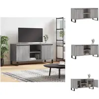 vidaXL TV-meubel - - Tv-meubel - Afmeting- 104 x 35 x 50 cm - Kleur- Grijs Sonoma Eiken - Ken- Stevig materiaal - Kast