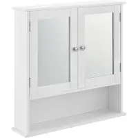 En.casa Badkamerkast Wit - 58 x 56 x 13 cm - Badkamerkast met spiegel