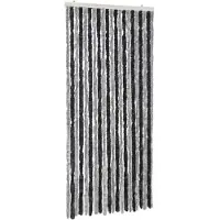 vidaXL Vliegengordijn 90x200 cm chenille grijs en zwart