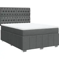 vidaXL Boxspring met matras stof donkergrijs 140x200 cm