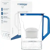 Wessper Waterfilterkan 2.7L - Karaf is ook geschikt voor Brita MAXTRA waterfilter patronen - incl. 1 filterpatroon - Waterkan - Kleur Blauw