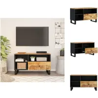 vidaXL Tv-meubel - Tv-meubelen - Tv-standaard - Televisiemeubel - Tv-meubel 80x33x46 cm massief mangohout en bewerkt hout