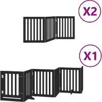 vidaXL Hondenhek inklapbaar 12 panelen 600 cm populierenhout zwart