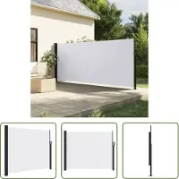 The Living Store Windscherm Uittrekbaar - Windscherm - Windscherm uittrekbaar 160x600 cm wit - Privacy Screen - Tuinscherm - Balkonscherm
