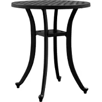 vidaXL Tuintafel Ø 48x53 cm gietaluminium zwart