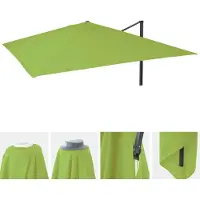 MCW Vervangende hoes voor luxe zweefparasol -A96, parasolhoes, 3x4 m (Ø 5 m), polyester ~ lichtgroen