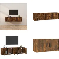 vidaXL Tv-wandmeubels 2 st 80x34,5x40 cm gerookt eikenkleurig - Tv-kast - Tv-kasten - Tv-wandmeubel - Televisiekast