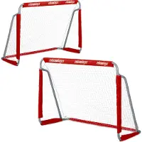 Relaxdays voetbaldoeltjes - set van 2 - 110 x 150 cm - kinderen - volwassenen - met net - metaal