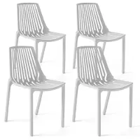 Oviala - Set van 4 witte plastic stoelen - Paris