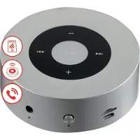KAMINIO Moritz Knetterende Luidspreker [zilver] - Krachtige soundbox met haardvuurgeluiden, Bluetooth, AUX, microfoon, batterij