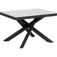 Itamoby Uittrekbare tafel 90x120/380 cm, Volantis Evolution, frame van beuken, wit, antraciet