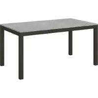 Itamoby Uittrekbare tafel 90x160/420 cm, serie Everyday Evolution, cementkleur, antraciet frame