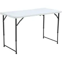 Oviala - Tafel met witte inklapbare tafelblad 122 x 61 x 74 cm - REKKEM