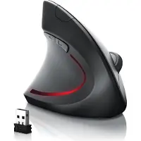 CSL ergonomische muis, draadloos, optische, voor linkshandigen, verticale muis, ter preventie van muisarm/tennisarm