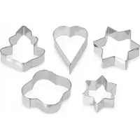 Kadax Koekjesuitsteker, uitsteekvormpjes, peperkoekuitstekers van verzinkt plaatstaal, set voor koekjes en koekjes, uitsteekvormen voor fondant, taartdecoraties (5 stuks)