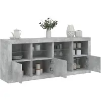 vidaXL Dressoir met LED-verlichting 164x37x67 cm betongrijs