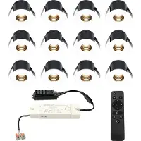 HOFTRONIC™ 12x Betty witte LED Inbouwspots complete set - Dimbaar - 12V - 3 Watt - Veranda verlichting - voor binnen en buiten - 2700K warm wit
