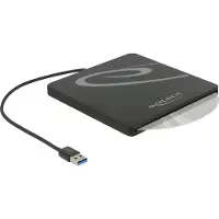 DeLOCK behuizing voor 5,25'' Slot-in Slim SATA drives (9,5mm & 12,7mm) - USB3.0 (USB-A) / zwart