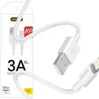 Dudao - USB naar Lighting iPhone oplader - 3A Fast charge oplaadkabel - Datakabel - 1 Meter - Wit