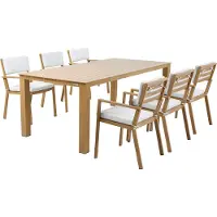 Axi Jada Tuinset met 6 stoelen Houtlook/beige