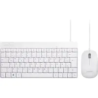 Perixx PERIDUO-212 DE, mini USB toetsenbord en muis, wit (NL, Bedraad), Toetsenbord, Wit