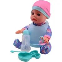 Johntoy 27712 - Drink en plaspop 30 cm - Inclusief flesje en speentje