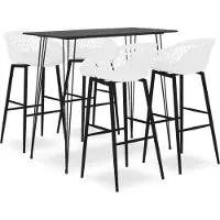 The Living Store Living Store 5-delige barset, zwart en wit