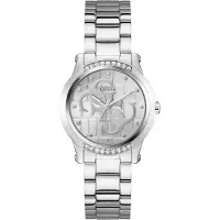 GUESS Analoog horloge 'Annette' zilver / transparant