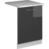 Vicco Fame-Line Vaatwasserfrontpaneel – 60 cm, WB Marmer Antraciet Hoogglans