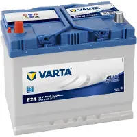 Varta Accu Blue Dynamic E24 70 Ah voor o.a. ALFA ROMEO, ASTON MARTIN, AUSTIN, AUSTIN-HEALEY, BEDFORD, BENTLEY, BRISTOL, BUICK, CADILLAC, CHEVROLET, CHRYSLER, CITROEN, DAEWOO, DAIHATSU, DAIMLER, DE TOMASO, DODGE, FERRARI, FIAT, FSO, HONDA, HYUNDAI, ISUZU, JEEP, JENSEN, KIA, LAMBORGHINI, LAND ROVER, LDV, LEXUS, MASERATI, MAZDA, MG, MITSUBISHI, MOSKVICH, NISSAN, OPEL, PEUGEOT, ROLLS-ROYCE, ROVER, SEAT, SSANGYONG, SUBARU, TATA, TOYOTA, TRIUMPH, TVR, VOLKSWAGEN, VOLVO