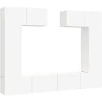 Syfax 6-delige Tv-meubelset bewerkt hout wit