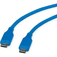 Roline USB 2.0-kabel, type C-C, M/M , Silicone, 60W, blauw, 1 m