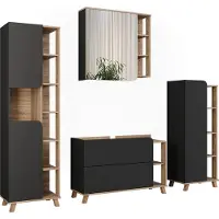 Vicco Badkamermeubelset Karen Sonoma/Antraciet 4-delig, Model 55434