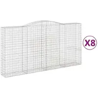 vidaXL Schanskorven 8 st gewelfd 400x50x200/220 cm ijzer