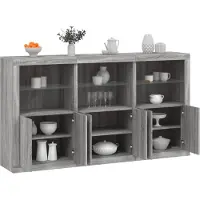 vidaXL Dressoir met LED-verlichting 181,5x37x100 cm grijs sonoma eiken
