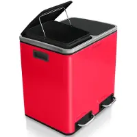 Karat prullenbak voor afval, Felix scheidingssysteem, frambozenrood, 2 x 30 liter (60 liter)