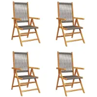 vidaXL Tuinstoelen 4 st verstelbaar massief acaciahout grijs