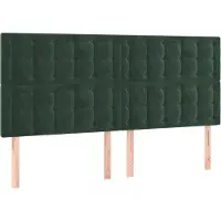 vidaXL Hoofdbord donkergroen 160x5x118/128 cm fluweel