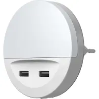 Ledvance Nachtlicht LED: voor stopcontact, LUNETTA USB / 13 W, 220…240 V, stralingshoek: 120, Warm wit, 3000 K, body materiaal: polycarbonate (pc)/acrylonitrile butadiene styrene (abs), IP20
