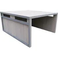 Wiltec Robotmaaier, houten garage, plat dak, massief hout, overkapping, carport, grijs, 80x70x38 cm