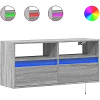 vidaXL Tv-wandmeubel met LED-verlichting 100x31x45 cm grijs sonoma