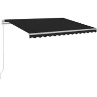Syfax Luifel handmatig uittrekbaar met LED 300x250 cm antracietkleur