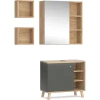 Vicco Badkamermeubel set Senyo, Antraciet, 2-delig