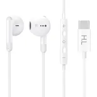 Avizar oortelefoon In-ear USB Type C voetgangersset, Wit