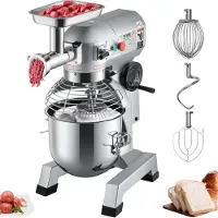 Vevor Keukenmachine 2 in 1 Keukenmixer Bakken 20 Qt Multifunctionele Keukenmixer met 3 Instelbare Snelheden