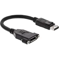 InLine DisplayPort inbouwadapter (m-v) - versie 1.2 (4K 60Hz) / zwart - 0,20 meter