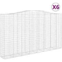 vidaXL Schanskorven 6 st gewelfd 400x50x220/240 cm ijzer