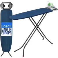 Kadax Strijkplank, strijkplank met antislip voeten, robuuste stoomstrijkplank met strijkplank, tafelstrijkplank met verstelbare hoogte (donkerblauw)