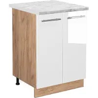 Vicco Keukenonderkast Fame-Line Wit Hoogglans 60 cm , WB Marmer, Model 46095